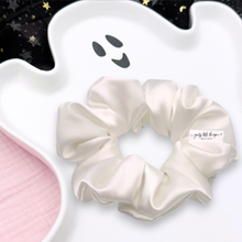 Load image into Gallery viewer, Luxe Satin - White - Scrunchie (Child) - 3 for $30
