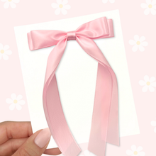 Load image into Gallery viewer, Silk Ribbon Bow - Pink - Long Tailed - 3.5”
