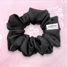 Load image into Gallery viewer, Luxe Satin - Black - Scrunchie (Child) - 3 for $30

