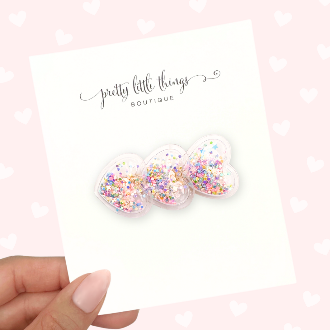 Heart Confetti - Multi - 4.5cm Bar Clip