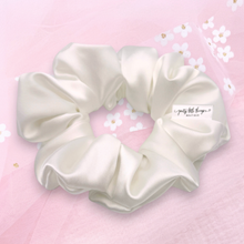 Load image into Gallery viewer, Luxe Satin - White - Scrunchie (Child) - 3 for $30
