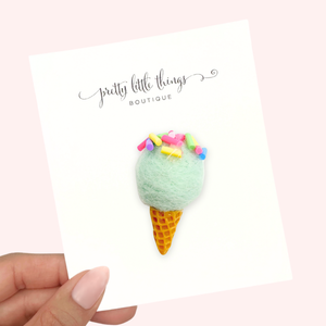 Sprinkled Scoop - Teal - 3cm Bar Clip