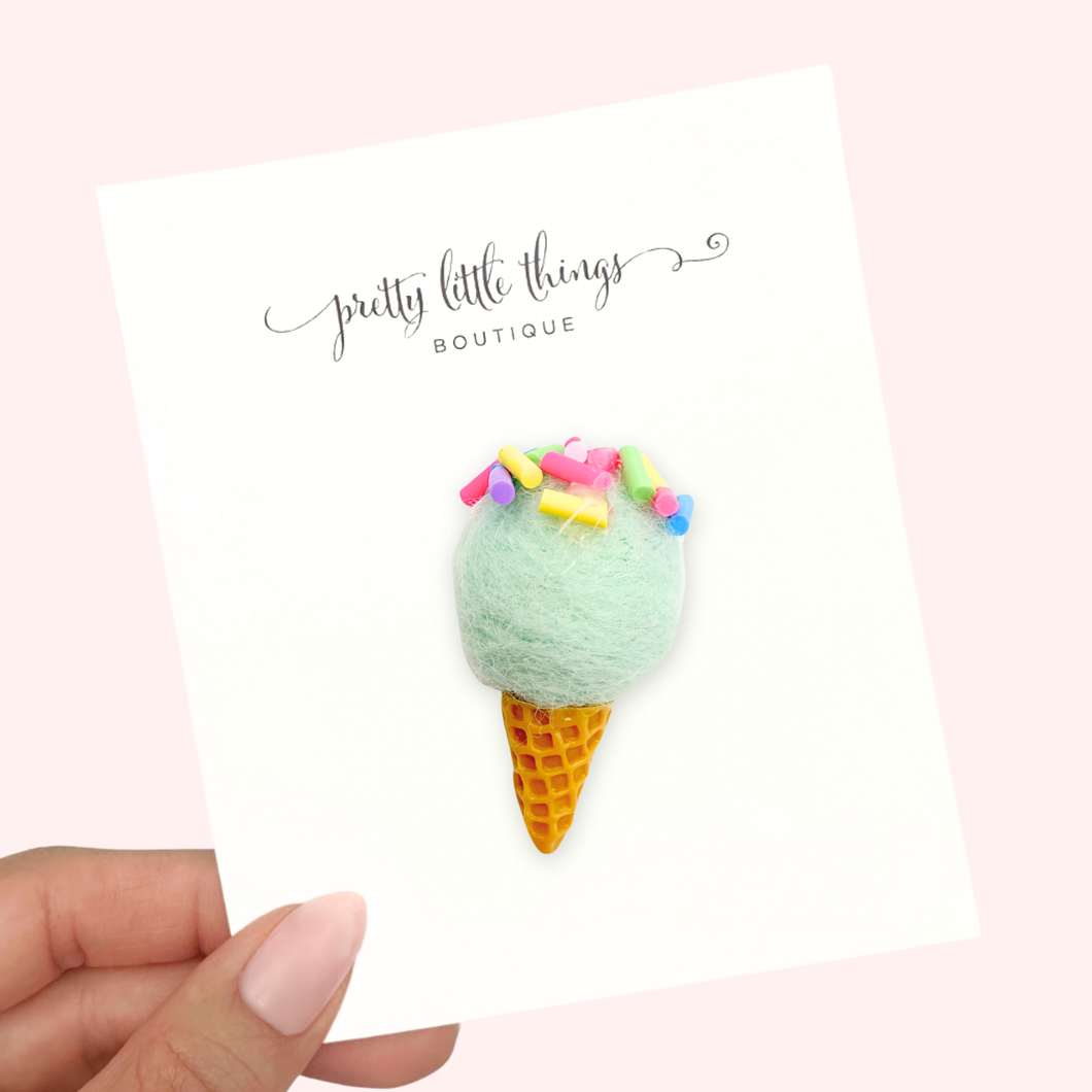 Sprinkled Scoop - Teal - 3cm Bar Clip