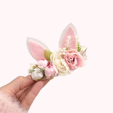 Load image into Gallery viewer, Bunny Floral Crown - Pink - Nylon Headband
