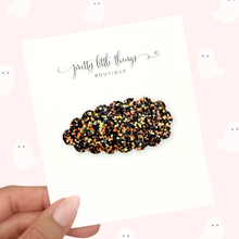 Load image into Gallery viewer, Orange/Black Glitter - Snap Clip - 3 for $10
