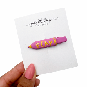 Playful Crayon - Dark Pink - 4.5 cm Clip