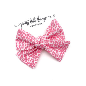 Pink Leopard - Nola Handtied Bow - 3.75”