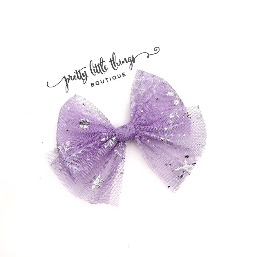Snowflake Tulle - Purple - 3.5”