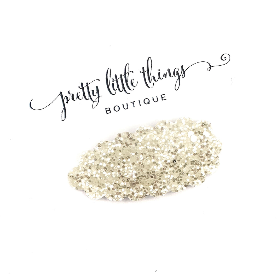 Pale Yellow Glitter - Snap Clip 2.25” (3 for $10)