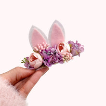 Load image into Gallery viewer, Bunny Floral Crown - Purple - Nylon Headband
