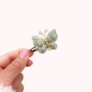 Sage Woven Butterfly Clip