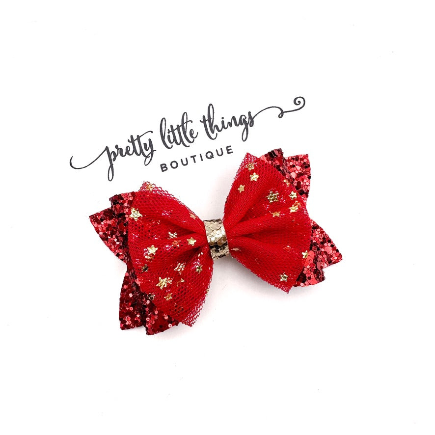 Red Tulle Glitter - Corrina 3”