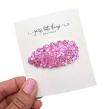 Load image into Gallery viewer, Deep Pink Glam Glitter - Snap Clip 2.25” (3 for $10)
