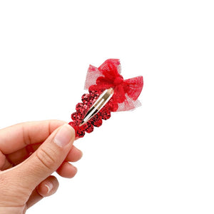 Red Glam Glitter - Snap Clip 2”