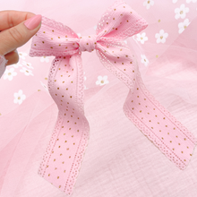 Load image into Gallery viewer, Corduroy - Pink - Long Tailed Ribbon Bow
