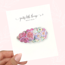Load image into Gallery viewer, Glitter Floral - Snap Clip - 3 for $10
