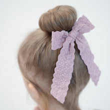 Load image into Gallery viewer, Lace Long Tail Bow - Blue
