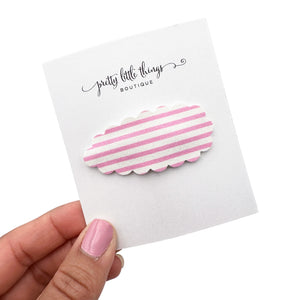 Pink Shimmer Stripe - Snap Clip 2.25” (3 for $10)