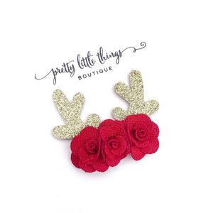 Floral Reindeer - Red - 3”