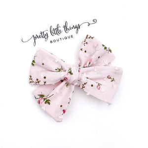 Romantic Floral - Pink - Hazel Handtied Bow 3.5”