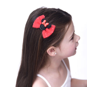 MM - Red - Tulle Bow 3”