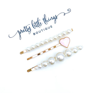 Pearl Heart Clip Stack